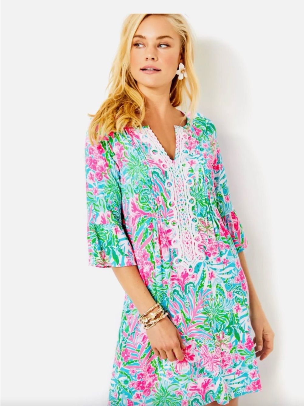 LILLY PULITZER SIZE SMALL KRYSTA TUNIC DRESS *LEAF IT WILD* LILLY LACE